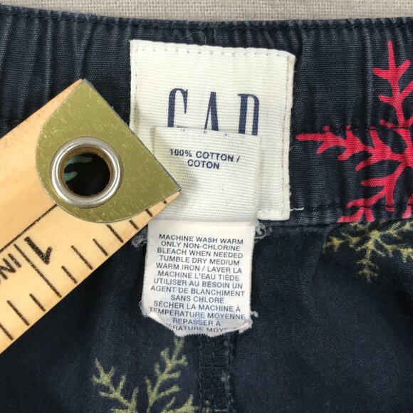 Gap Pants Men's Medium Blue Snowflakes Pull On Lounge Pajama Drawstring Pockets - Picture 7 of 12